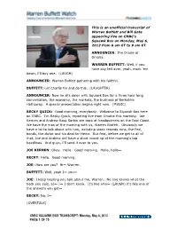 2013-05-06 Warren Buffett Squawk Box Transcript