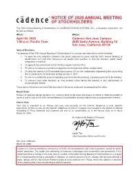 Cadence Design Systems, Inc. 2020 Proxy Statement