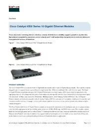 Cisco Catalyst 6500 Series 10 Gigabit Ethernet Modules