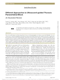 Different Approaches to Ultrasound-Guided