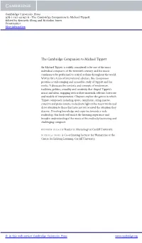 The Cambridge Companion to Michael Tippett Edited by Kenneth Gloag and Nicholas Jones Frontmatter More Information