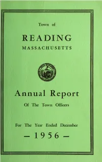 Town of Reading Massachusetts Annual Report