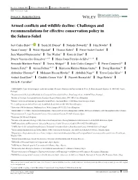 Armed Conflicts and Wildlife Decline: Challenges and Recommendations for Effective Conservation Policy in the Sahara&#X02010