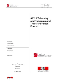 AX.25 Telemetry and Telecommand Transfer Frames Format