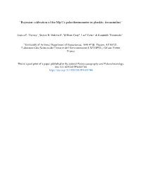 Bayesian Calibration of the Mg/Ca Paleothermometer in Planktic Foraminifera”