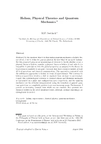 Holism, Physical Theories and Quantum Mechanics *