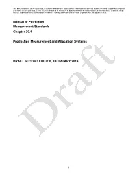 Manual of Petroleum Measurement Standards Chapter 20.1 Production