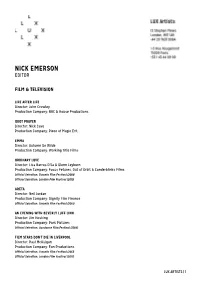 Nick Emerson Editor