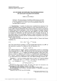On Fourier Multiplier Transformations of Banach-Valued Functions by Terry R