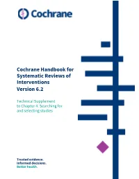 Cochrane Handbook for Systematic Reviews of Interventions Version 6.2