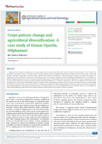 Crops Pattern Change and Agricultural Diversification: a Case Study of Domar Upazila, Nilphamari