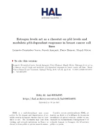 Estrogen Levels Act As a Rheostat on P53 Levels and Modulate P53