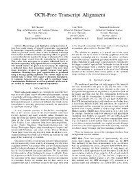 OCR-Free Transcript Alignment