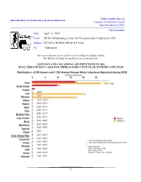 1 Public Health Service Centers for Disease Control and Prevention (CDC) Memorandum Date: April 15, 2019 From: WHO Coll