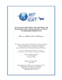 Analysis of the Interaction Between Air Transportation and Economic Activity: a Worldwide Perspective