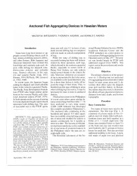 Anchored Fish Aggregating Devices in Hawaiian Waters
