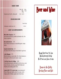 Beer and Wine List with Cider Oct 2011.Pub