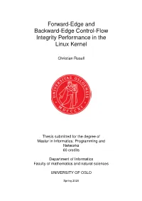Forward-Edge and Backward-Edge Control-Flow Integrity Performance in the Linux Kernel