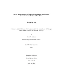 Gravity Measurements in Bolivia and Their Implications for the Tectonic Development of the Central Andean Plateau