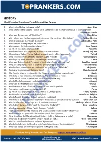 HISTORY Most Expected Questions for All Competitive Exams