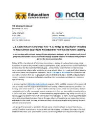 K-12 Bridge to Broadband” Initiative to Help Connect Students to Broadband for Remote and Hybrid Learning