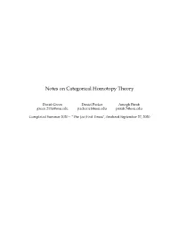 Notes on Categorical Homotopy Theory