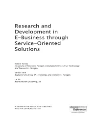Research and Development in E-Business Through Service-Oriented Solutions