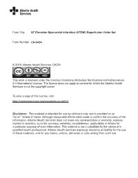 ST Elevation Myocardial Infarction (STEMI) Reperfusion Order Set