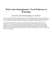 Web Cache Entanglement: Novel Pathways to Poisoning