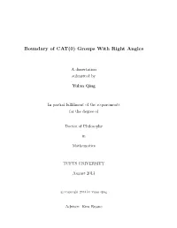 Boundary of CAT(0) Groups with Right Angles