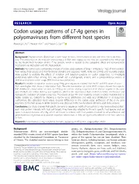 Codon Usage Patterns of LT-Ag Genes in Polyomaviruses from Different Host Species Myeongji Cho1†, Hayeon Kim2† and Hyeon S