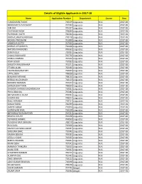 Details of Eligible Applicants in 2017-18