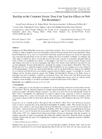Does Font Type Has Effects on Web Text Readability?
