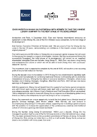 Exor Invests in Shang Xia Partnering with Hermès to Take the Chinese Luxury Company to the Next Stage of Its Development