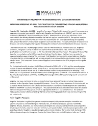 For Immediate Release Via the Canadian Custom Disclosure Network