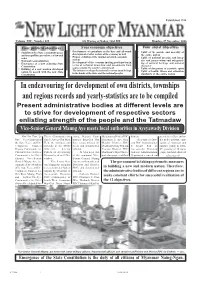 In Endeavouring for Development of Own Districts, Townships and Regions Records and Yearly-Statistics Are to Be Compiled
