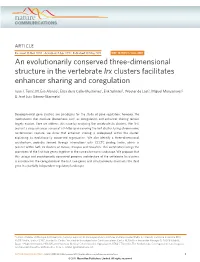 Irx Clusters Facilitates Enhancer Sharing and Coregulation