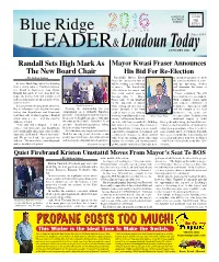 January 2016 the Scorpion, the Frog, and You! LOUDOUN VALLEY FLOORS – by Michael Oberschneider, Psy.D