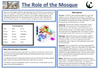 Main Features More Than Just a Place of Worship! Key Vocabulary