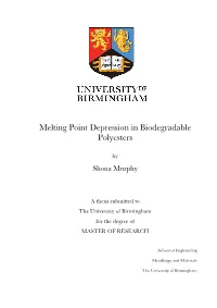 Melting Point Depression in Biodegradable Polyesters