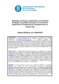 Modeling and Thermal Optimization of Residential Buildings Using BIM and Based on RTS Method: Application to Traditional and Standard House in Sousse City