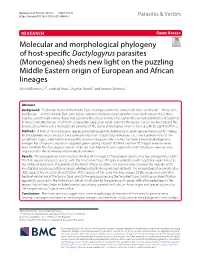 Molecular and Morphological Phylogeny of Host-Specific