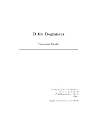 R for Beginners