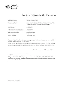 Registration Test Decision
