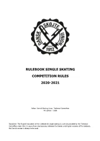 Rulebook Single Skating Competition Rules 2020-2021