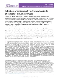Selection of Antigenically Advanced Variants of Seasonal Influenza Viruses