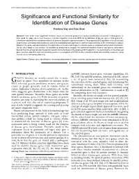 Significance and Functional Similarity for Identification of Disease Genes 3