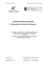 The Management of Breech Presentation