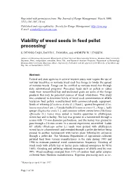 Viability of Weed Seeds in Feed Pellet Processing1