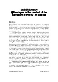 £AZERBAIJAN @Hostages in the Context of the Karabakh Conflict - an Update